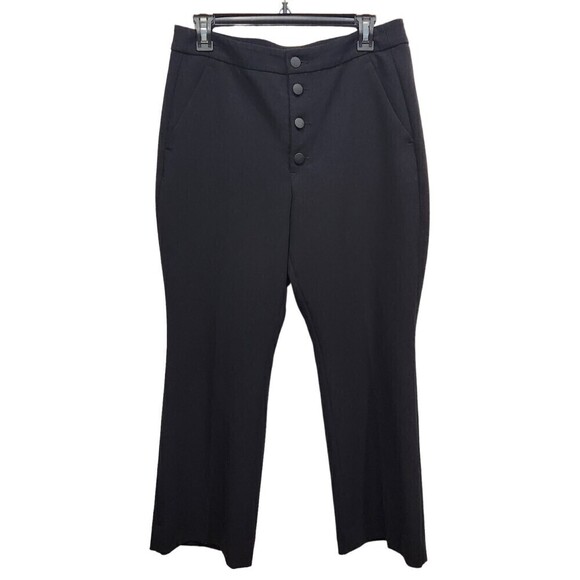 Banana Republic Black High Rise Crop Flare Button Fly Pants, 10 - Picture 3 of 6